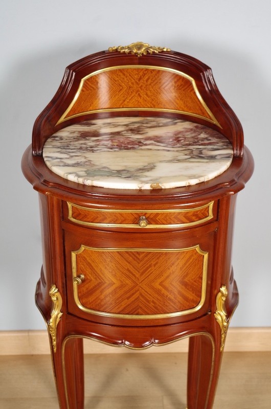 Louis XV Style Bedside Table Signed Rinck gallery