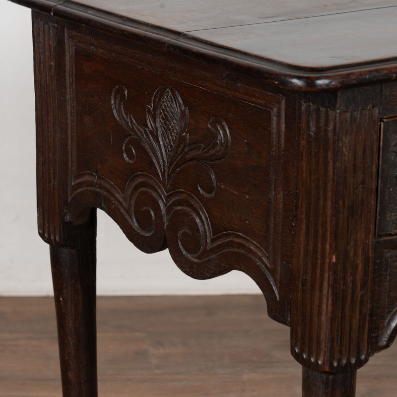 Late 18th Century English Carved Walnut Side Table with Drawer gallery