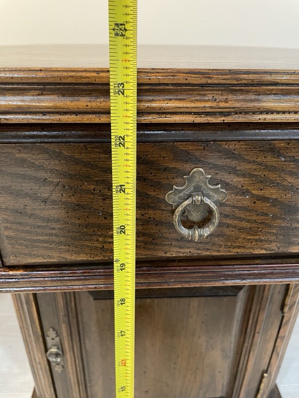 Vintage Ethan Allen Royal Charter Jacobean Oak Octagonal Side Table 1980s Rare gallery