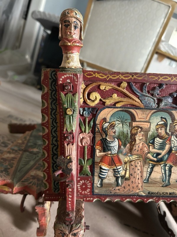 EXTREMELY RARE SICILIAN CARRETTO 1800s ORIGINAL WEDDING CART gallery