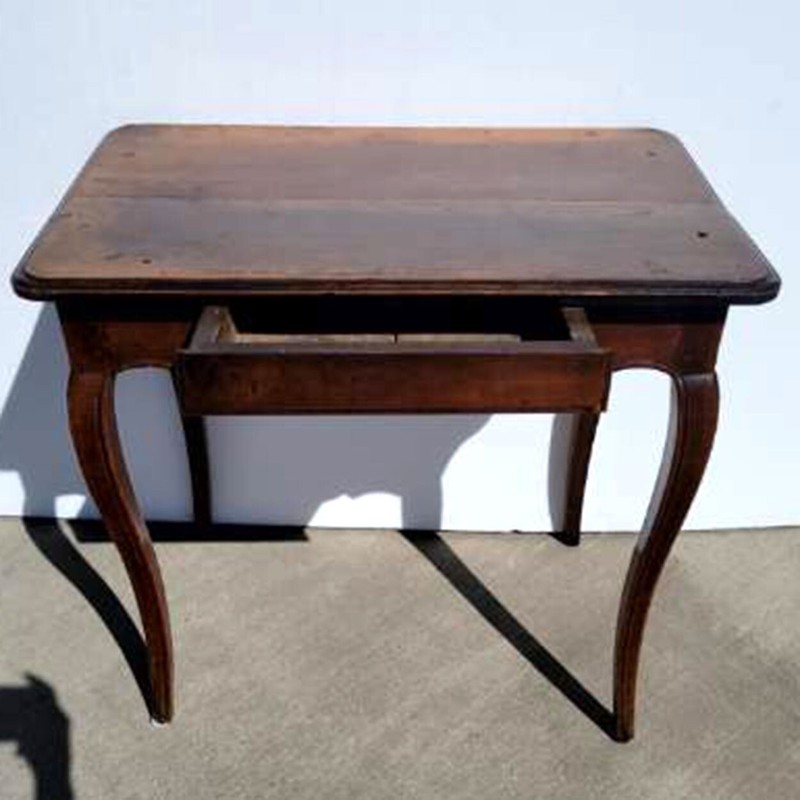 Antique French Provincial Louis XV Period Walnut Side Table 18th century gallery