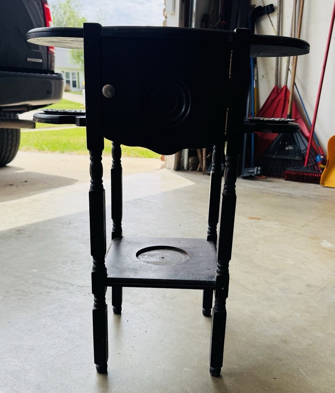 Early 1900s H.T. Cushman Mfg. #244 Smokers Table 20.5 W x 26 H x 12 D -No Stands gallery