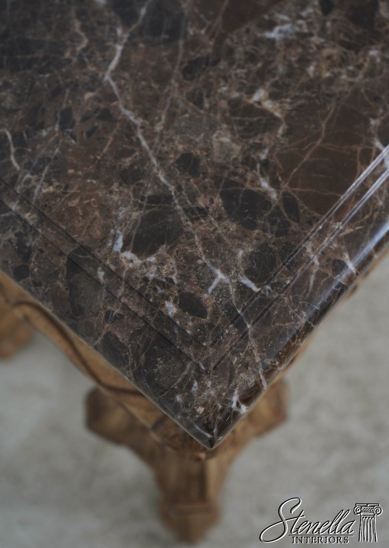L72841: Vintage Italian Louis XVI Style Carved Marble Top Table gallery