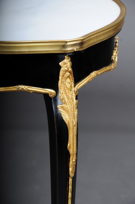 French Salon Side Table 20th Century In Louis XV F. Left Black gallery