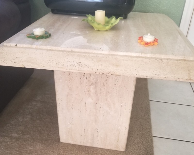 Italian Travertine Marble Coffee & End Table gallery
