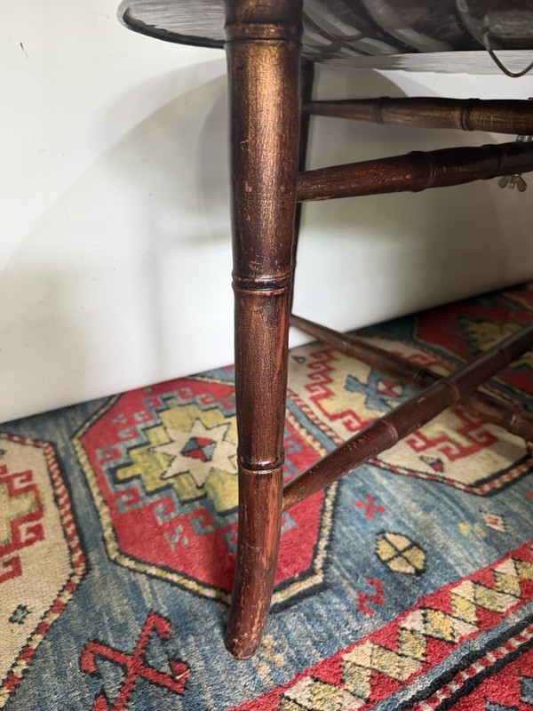 Vintage Removeable Brass Tray Top Coffee Table w/Faux Bamboo foldable base gallery