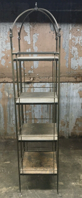 Charleston Forge Wrought Iron Slate Shelves Canopy Top Etagere Rare!