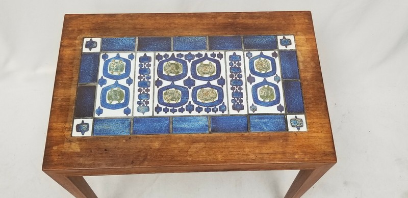 DANISH 60's SEVERIN HANSEN HASLEV ROYAL COPENHAGEN ROSEWOOD SIDE TABLE w/ TILES gallery