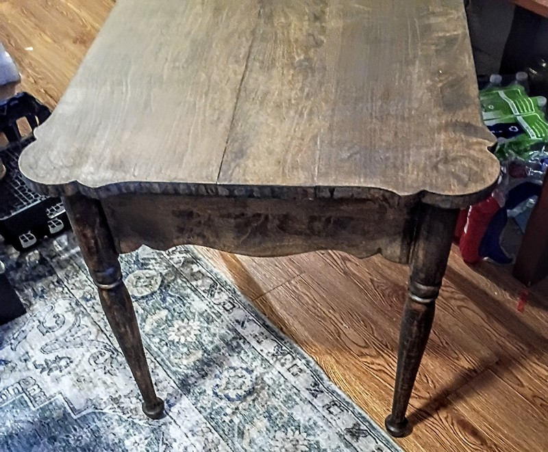 Antique Wooden Accent Table with Drawer and Brass Handle, Brown, Rectangular