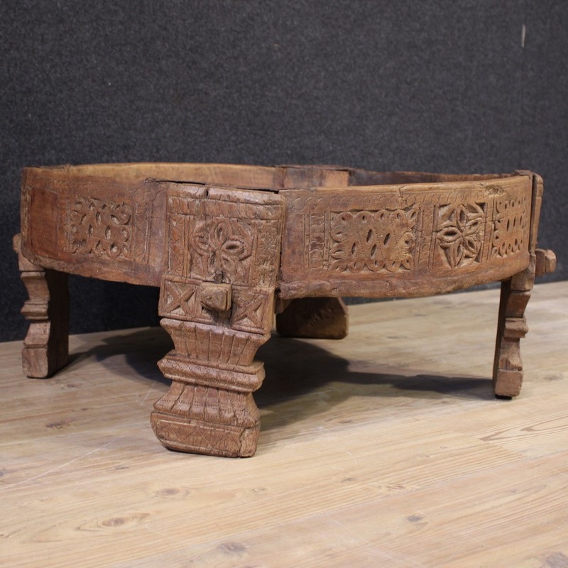 Indian coffee table furniture in wood oriental planter antique style 20th cent gallery
