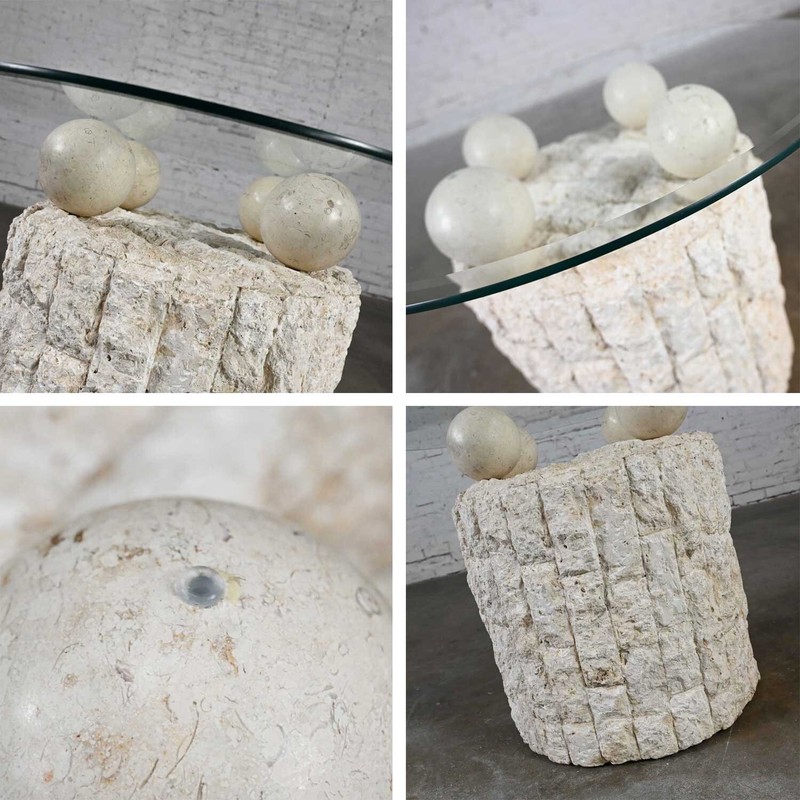 Postmodern Rnd Tessellated Mactan Stone Side Table 4 Sphere Style Maitland Smit gallery