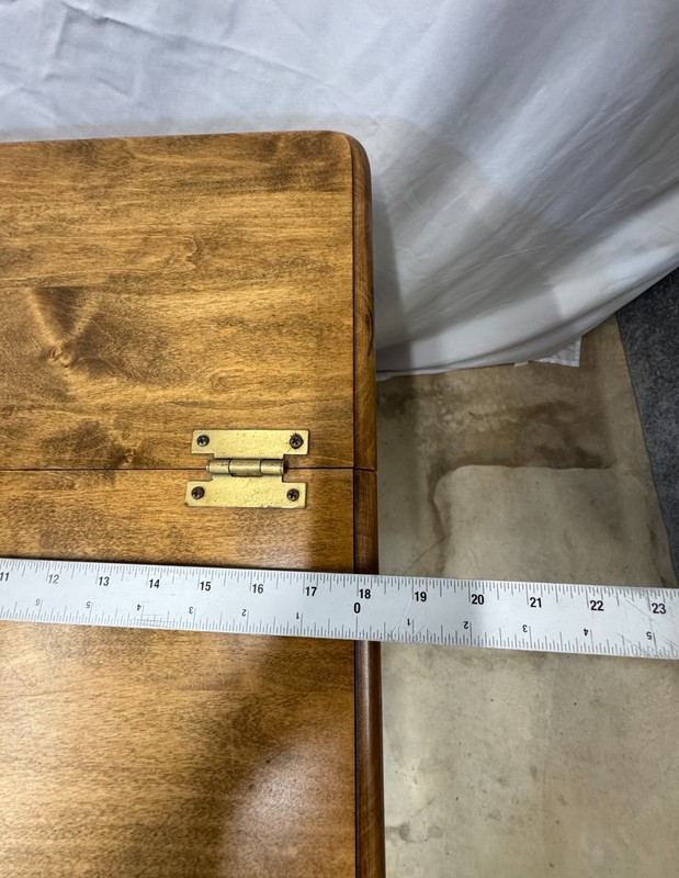 Vintage Solid Maple Dough Box End Tables Set of 2 Magazine Rack MCM Colonial gallery