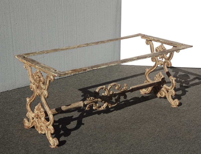 Large Vintage Spanish Style Rustic Cast Iron Bevel Glass Cocktail Coffee Table gallery