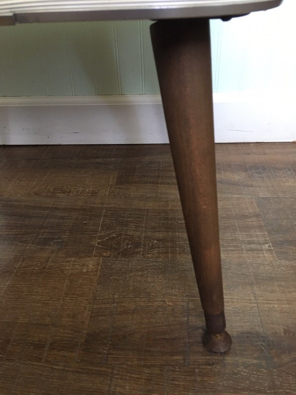 VTG Retro MCM FAUX MARBLE TOP Side Child's Table GERBER ADJUSTALBE LEGS 13" Tall gallery