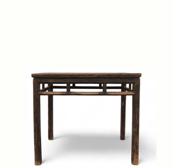 Antique Console or Wine Table with Stretchers, 35;8″ Inch Long