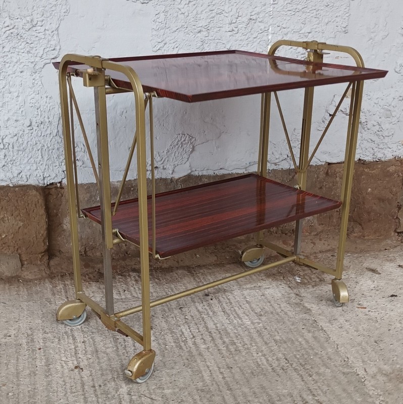 Dinett Serving Cart Tea Table Side Table Variety Bremshey Mahogany 70s gallery