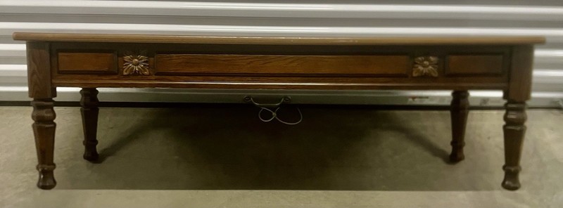 Vintage Bench Coffee Table 52 Inch Spanish Revival? Solid Wood Gorgeous