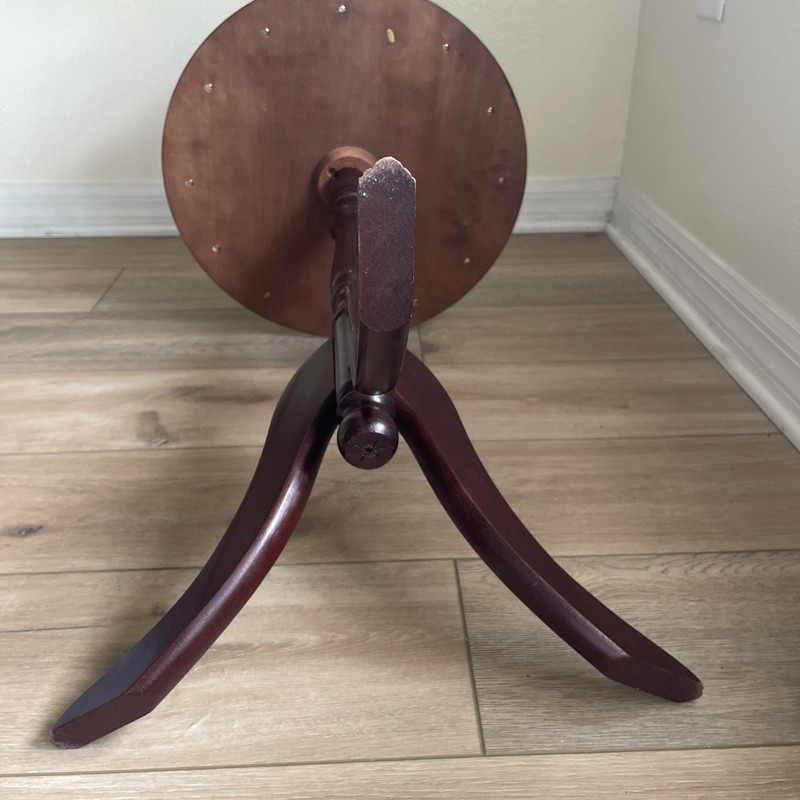VINTAGE CHIPPENDALE MAHOGANY BAR/COFFEE SIDE TABLE PLANT STAND TRIPOD 26”Hx15”W gallery