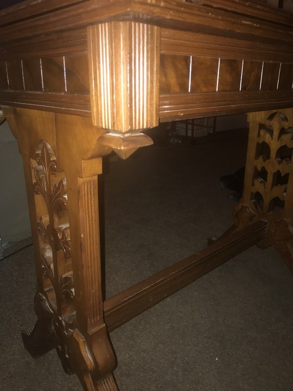 Antique Leather Top Game Table gallery