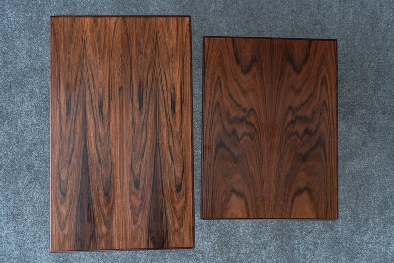 Pair Mid Century Danish Modern Kai Kristiansen Westnofa Rosewood Nesting Tables gallery
