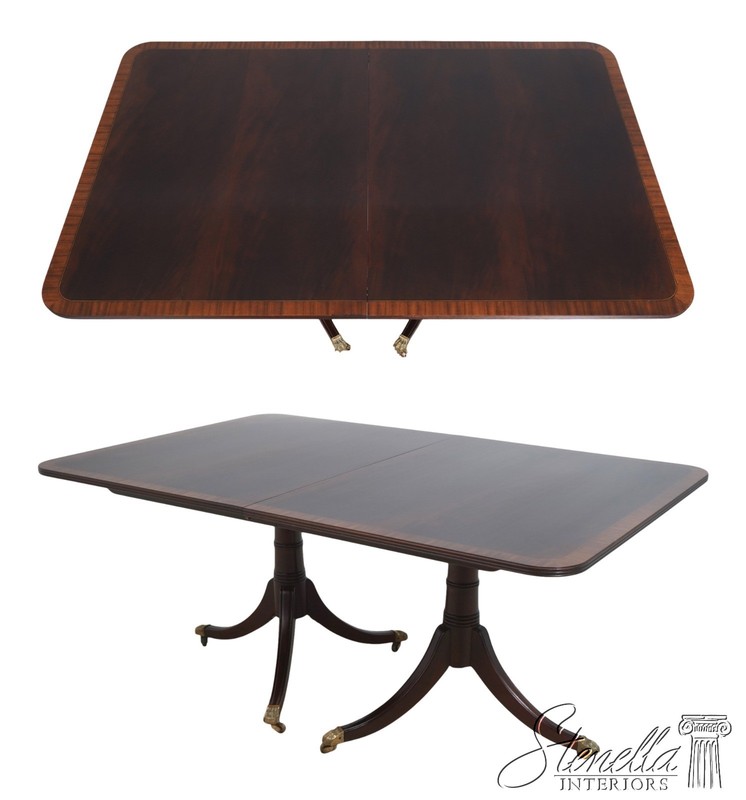 L60822: STICKLEY Regency Style Mahogany Double Pedestal Dining Table