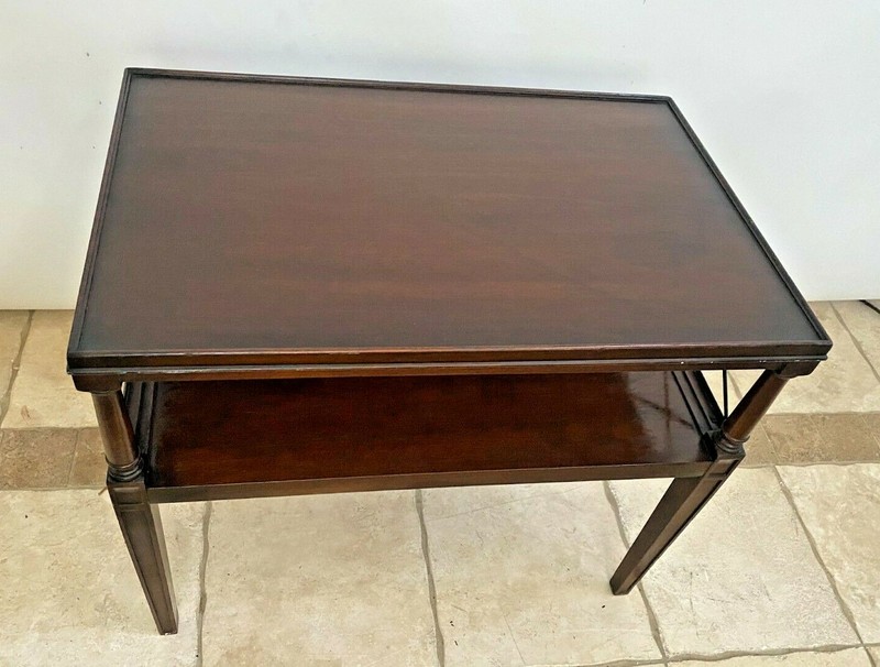Vintage Hekman Table bottom shelf two tier Mahogany high quality gallery