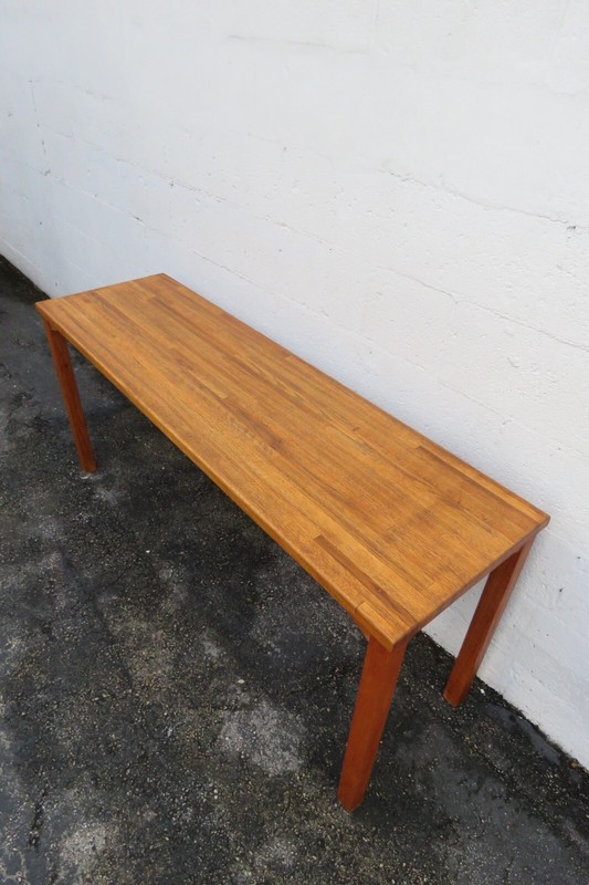 Mid Century Oak Long Narrow Library TV Console Table 5710 gallery