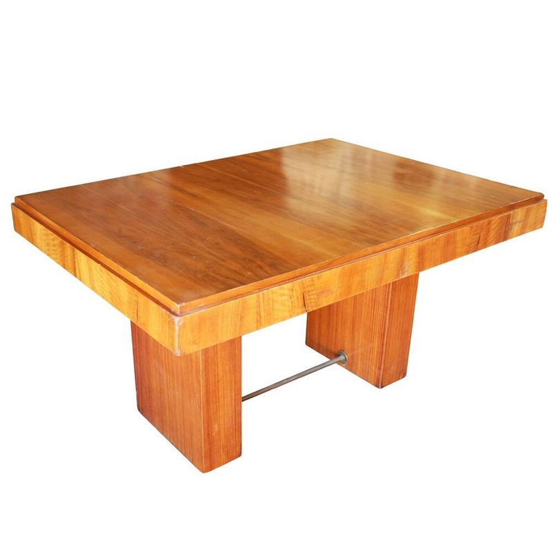 Art Deco Geometric Walnut Dining Table or Large DeskInspired by Charles Dudouyt gallery