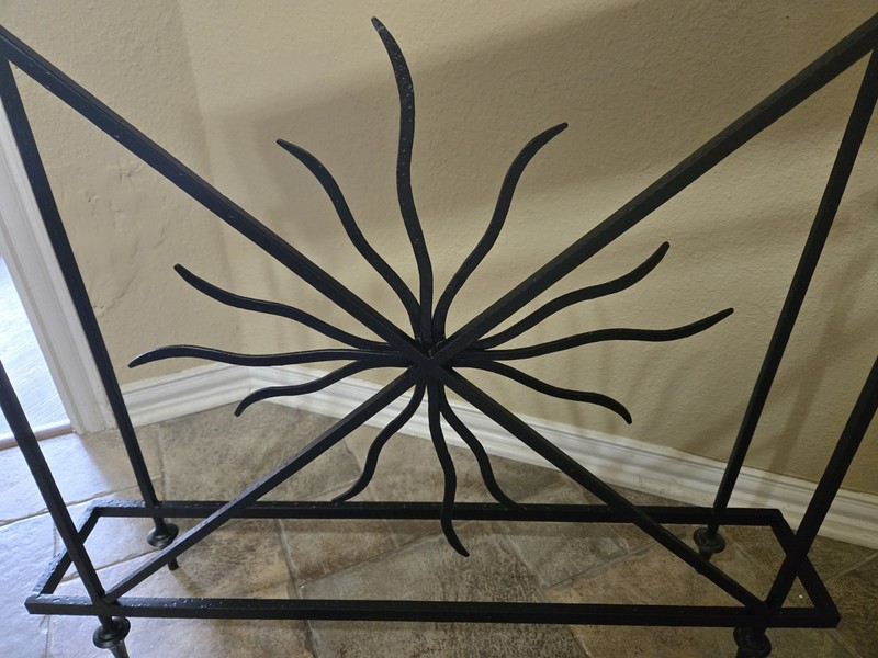 Wrought Iron Mid-Century Art-Deco Style Console With Sunburst. gallery
