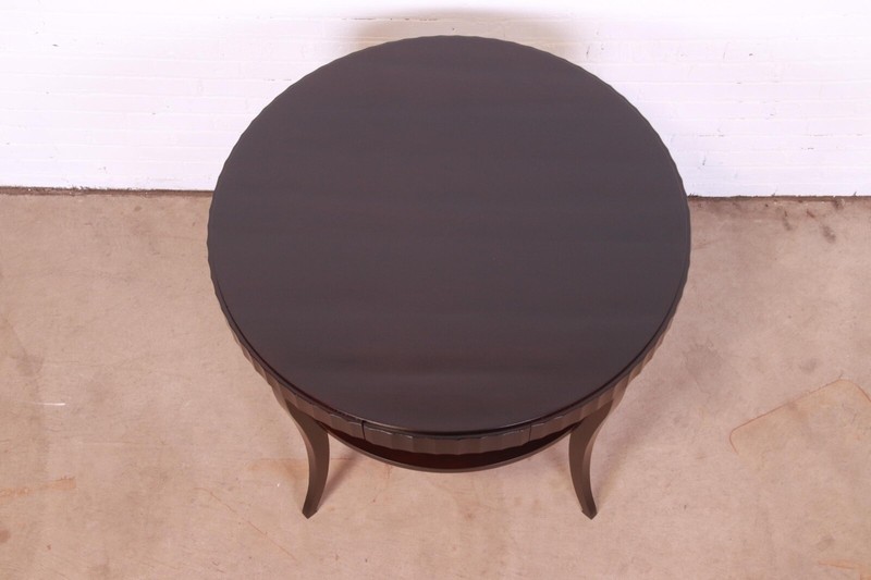 Barbara Barry for Baker Furniture Dark Mahogany Two-Tier Center Table gallery