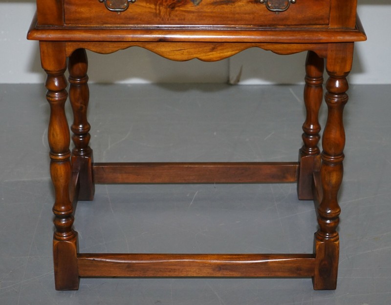 LUXURY LARGE THEODORE ALEXANDER MAHOGANY SIDE TABLE WITH SINGLE DRAWER CAMPAIGN gallery