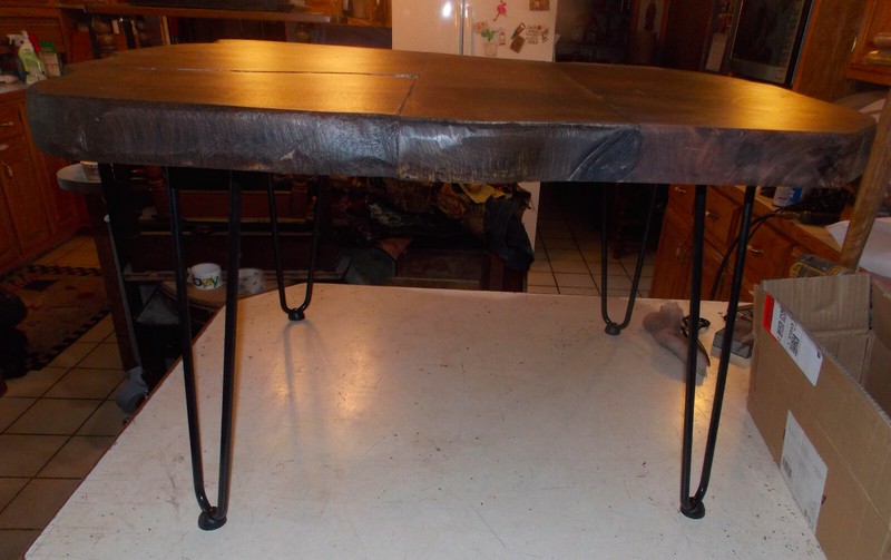 Live Edge Solid Walnut Coffee Table with Hairpin Legs (CT-105) gallery