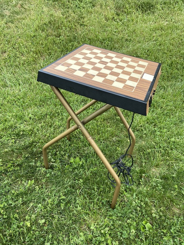Vintage Sunset Folding SV Projector Table Light Up Checkers Board Game Table gallery