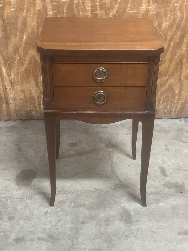 Custom Design Wood End Table Mid-Century Modern Two Drawers Free Shipping