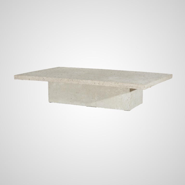Mid Century Modern Cast Hardstone Indoor/Outdoor Cocktail Table w/Fossils 20thC gallery