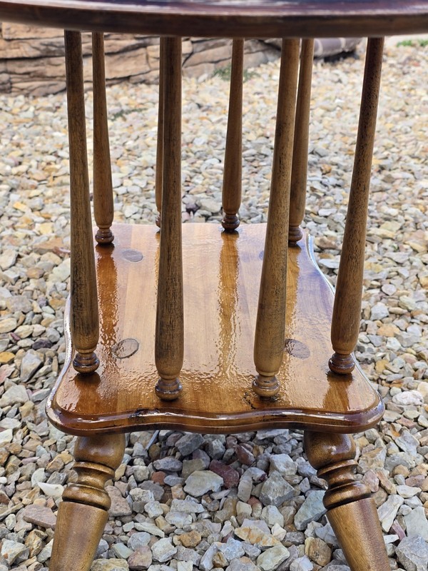 Very Rare William and Mary Style Spindle 2-tier Angle Leg Table 20s-40s gallery