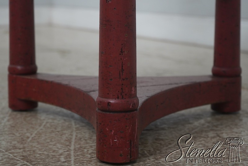 L73346: Round Red Painted Primitive Side Table gallery
