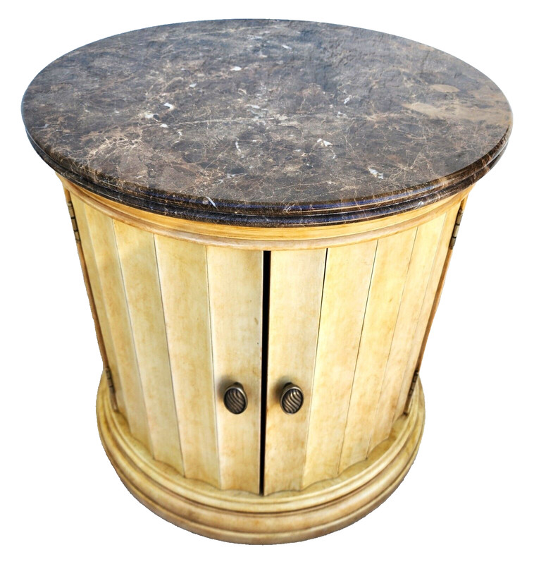 LEXINGTON Italian Marble Drum Side Center Table gallery
