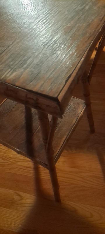 Antique Bamboo & Oak Aesthetic Movement Victorian Side Parlor Lamp Table gallery