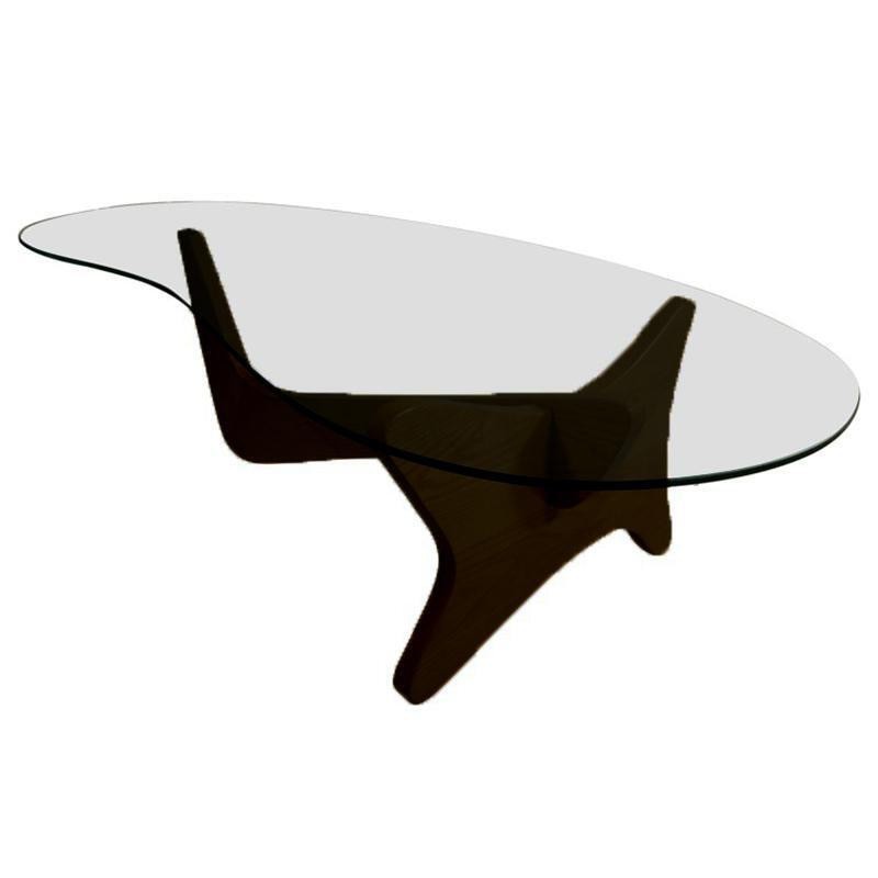 Mid-Century Noguchi Style Black Biomorphic “Airplane” Coffee Table