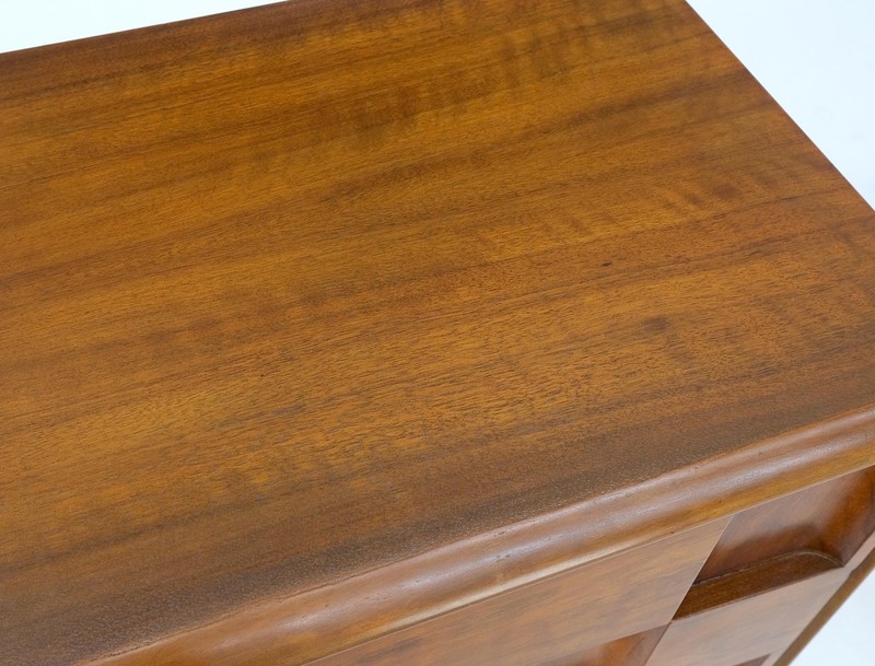 Pair Swedish Walnut Birch Int Block Front Door End Side Tables Night Stands Mint gallery