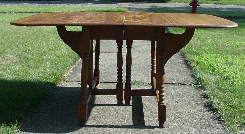 Antique Heywood Wakefield Drop Leaf Table Gate Leg Solid Maple OHIO pick up MCM gallery