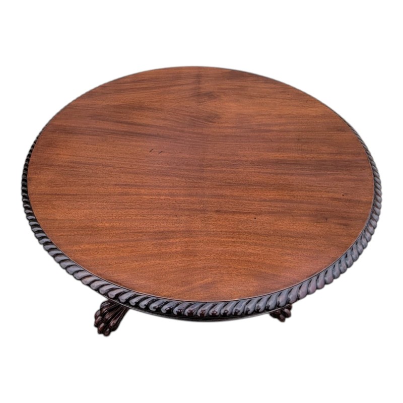 19th C American Federal Mahogany Center Table Heavily Carved Refurbished gallery