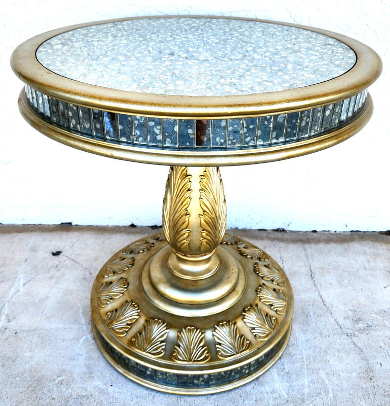 JOHN RICHARD Style Eglomise Mirror Center Side Accent Table gallery