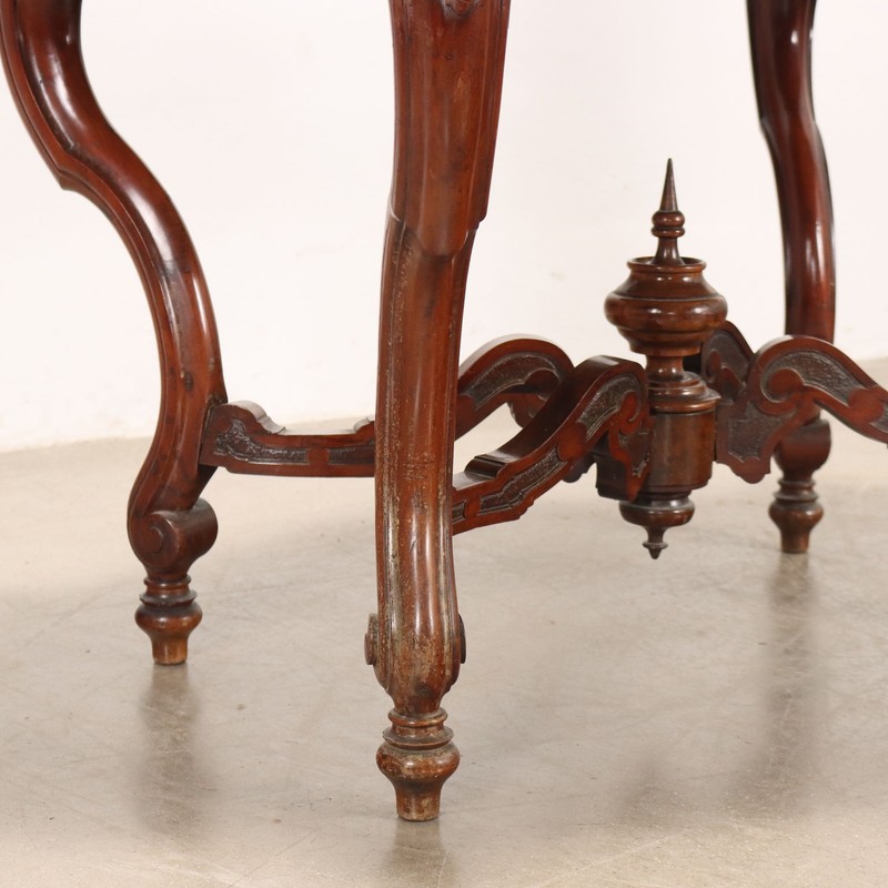 Antique Table Umbertino Mahogany Italy Late XIX Century gallery
