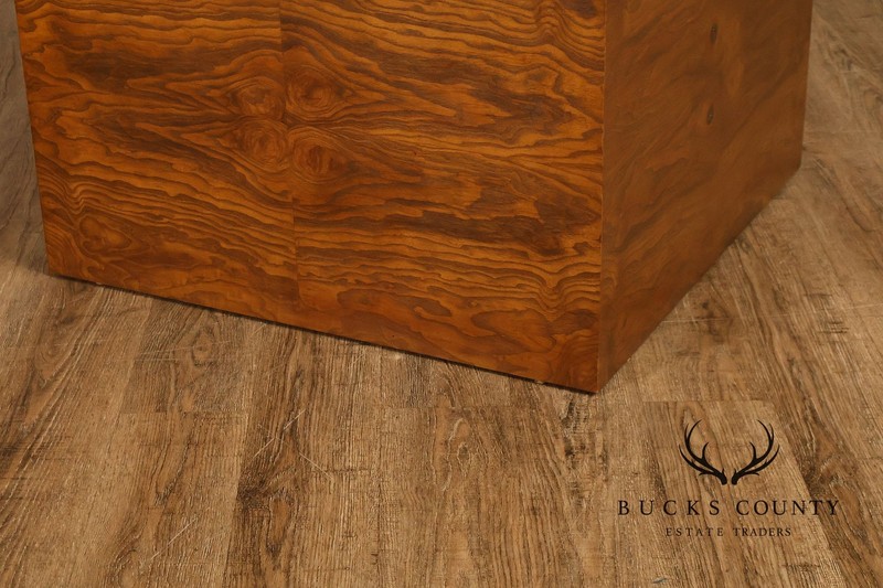 Mid Century Modern Burl Wood Cube Side Table gallery