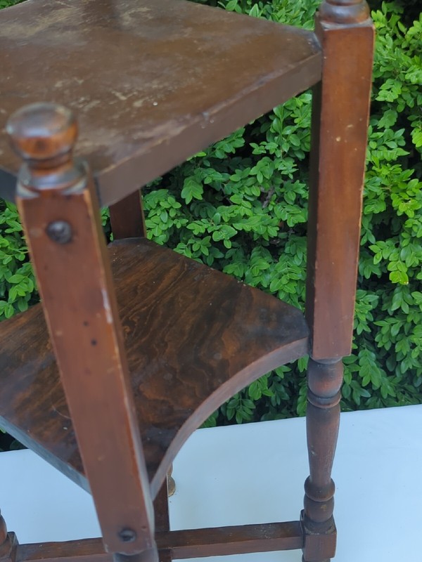 ANTIQUE TURNED Side Table SOLID WOOD SMOKING TELEPHONE STAND VINTAGE WOW gallery