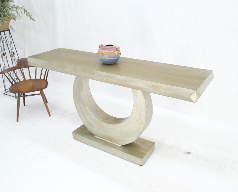 Large 37"h Silvered Patinated Lacquered Welded Steel Heavy Console Table MINT gallery