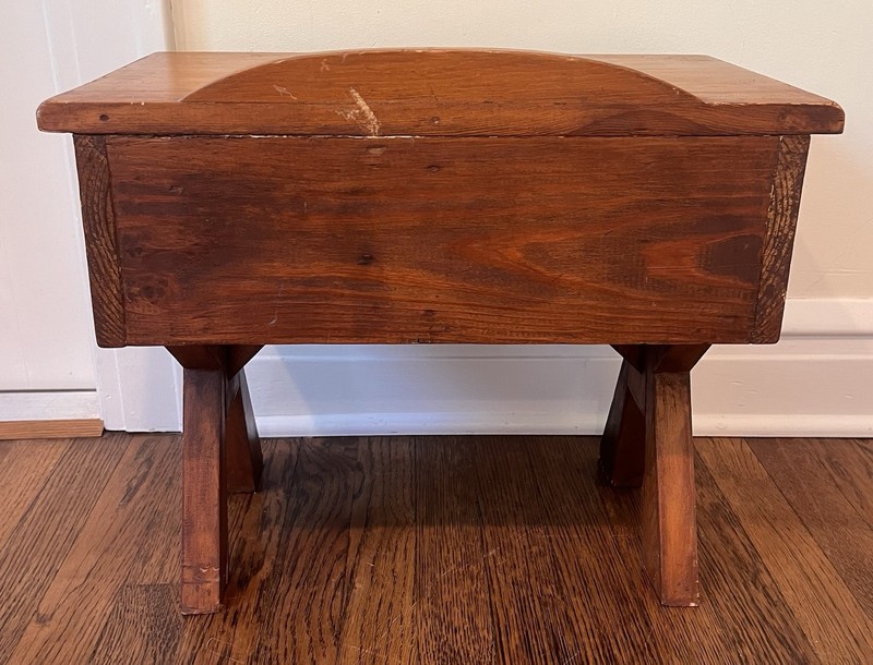Vintage Handmade Pine Sewing Table Child’s Table Rustic Wood Early American TINY gallery