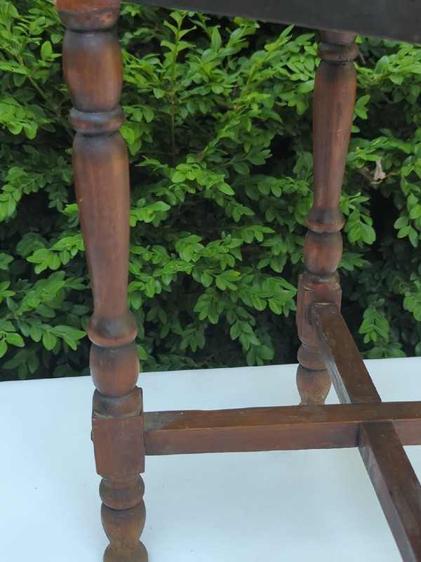 ANTIQUE TURNED Side Table SOLID WOOD SMOKING TELEPHONE STAND VINTAGE WOW gallery